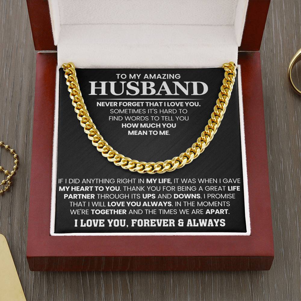 To My Amazing Husband – Birthday & Anniversary Cuban Link Chain