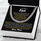 Cuban Link Chain Necklace, Gift for Son from Mom, Stylish Jewelry for Birthday, Graduation & Special Occasions