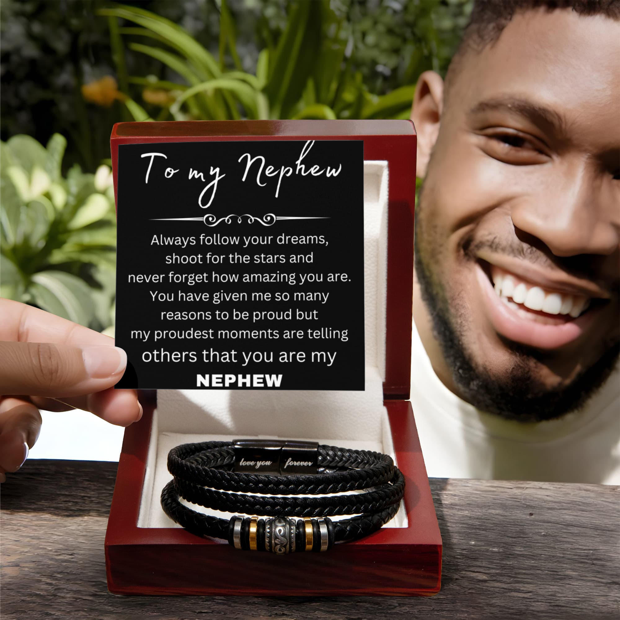 To My Nephew Bracelet – Birthday, Graduation, Christmas Gift for nephew - Love You Forever Bracelet