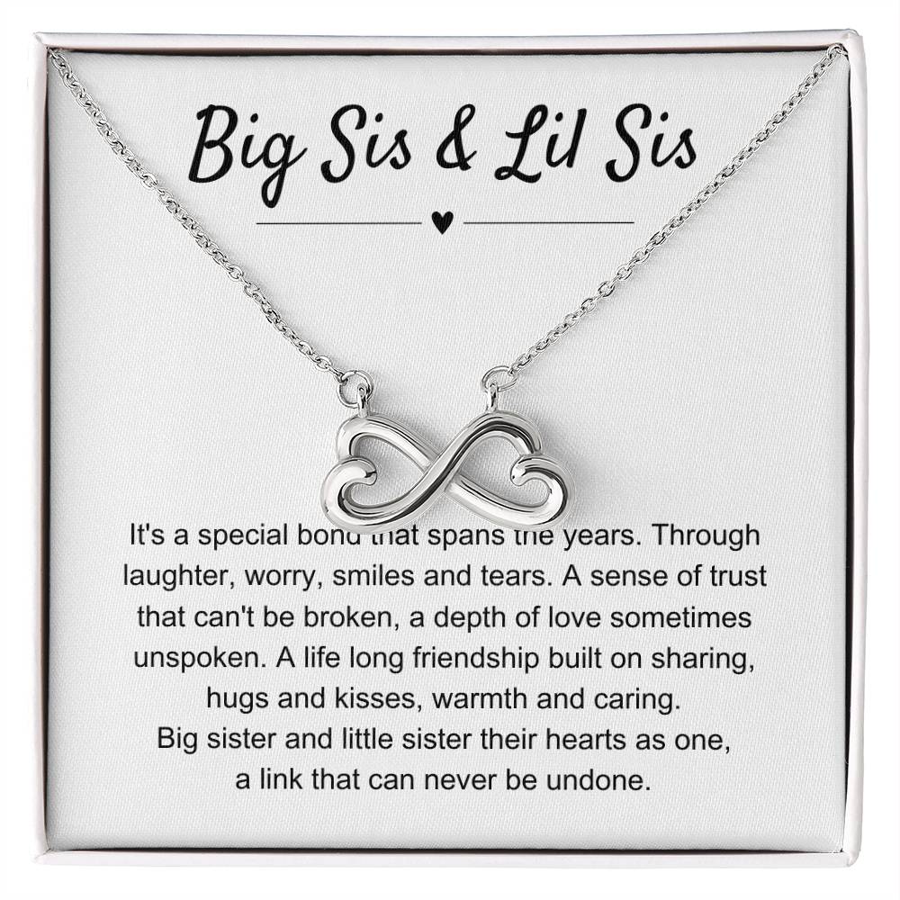 Big Sis & Lil Sis Gift - It's a special bond that spans the years - Gift for Sisters - Endless Love Necklace