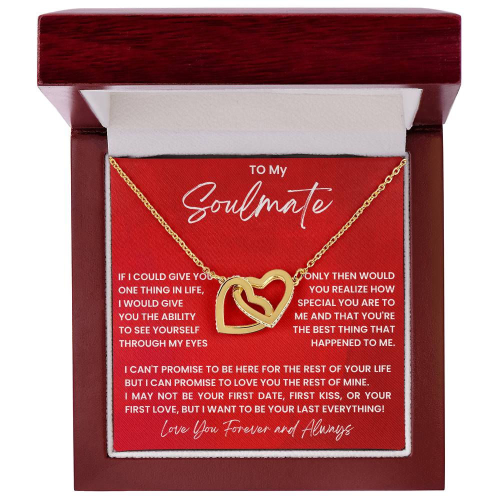 To My Soulmate Necklace - Special Gift for Birthday & Valentine’s Day - Interlocking Hearts Necklace