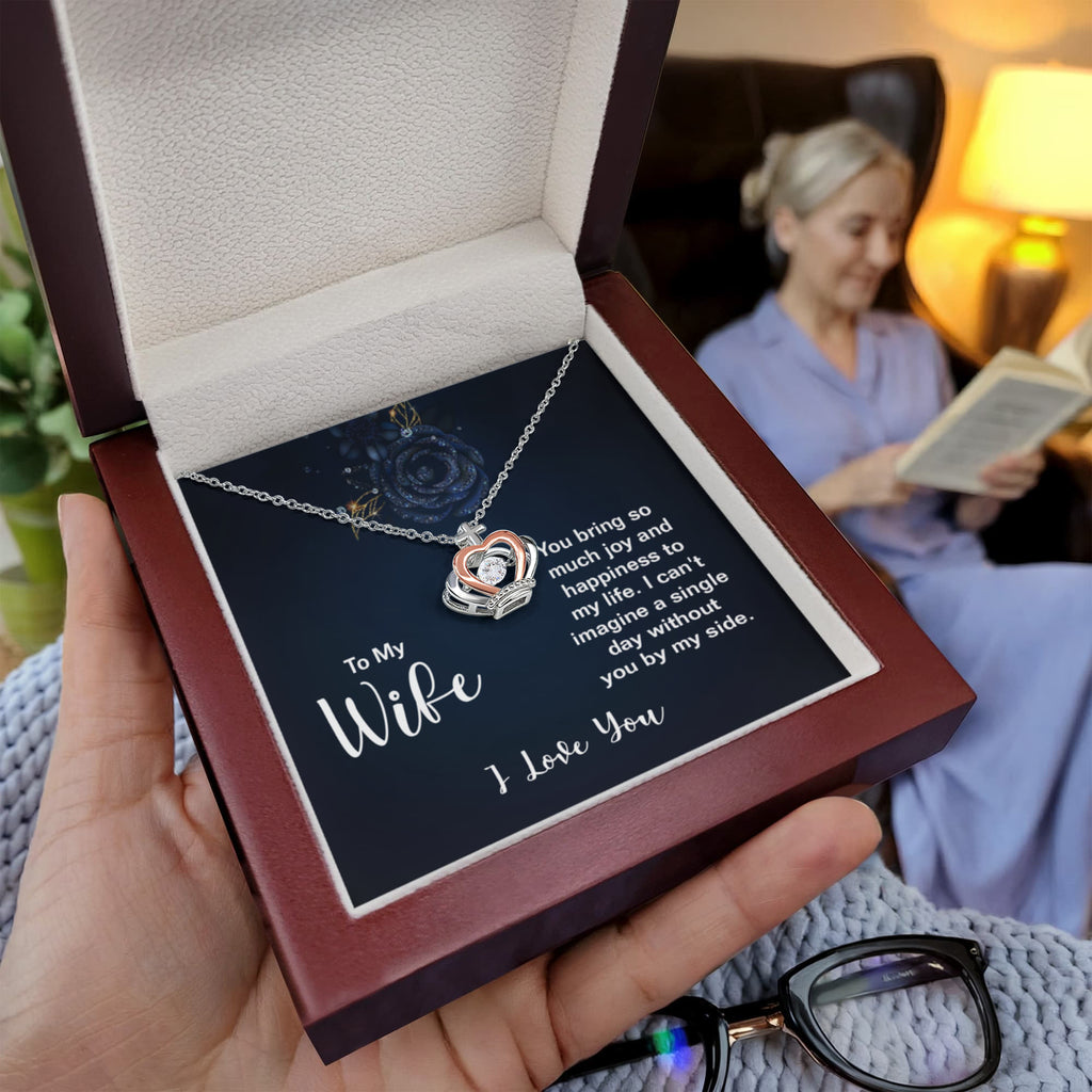 To My Wife Necklace - Birthday Gift from Husband Jewelry - Crown Pendant Necklace