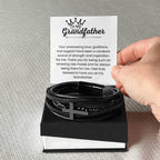 To My Grandfather - Your Unwavering Love - Men's Cross Bracelet