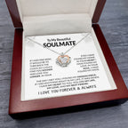 To My Beautiful Soulmate Necklace - Romantic Necklace Gift for Her for Valentine’s Day & Special Occasions - Crown Pendant Necklace