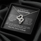 To My Beautiful Soulmate Necklace - Romantic Necklace for Surprising The Soulmate in Your Life - Heart-to-heart Pendant Necklace