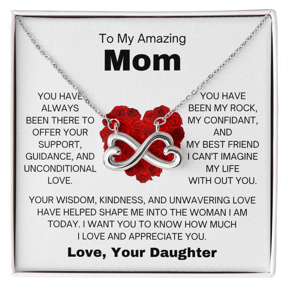To My Amazing Mom - Gift for Mom from Daughter - I can't imagine my life without you - Endless Love Necklace