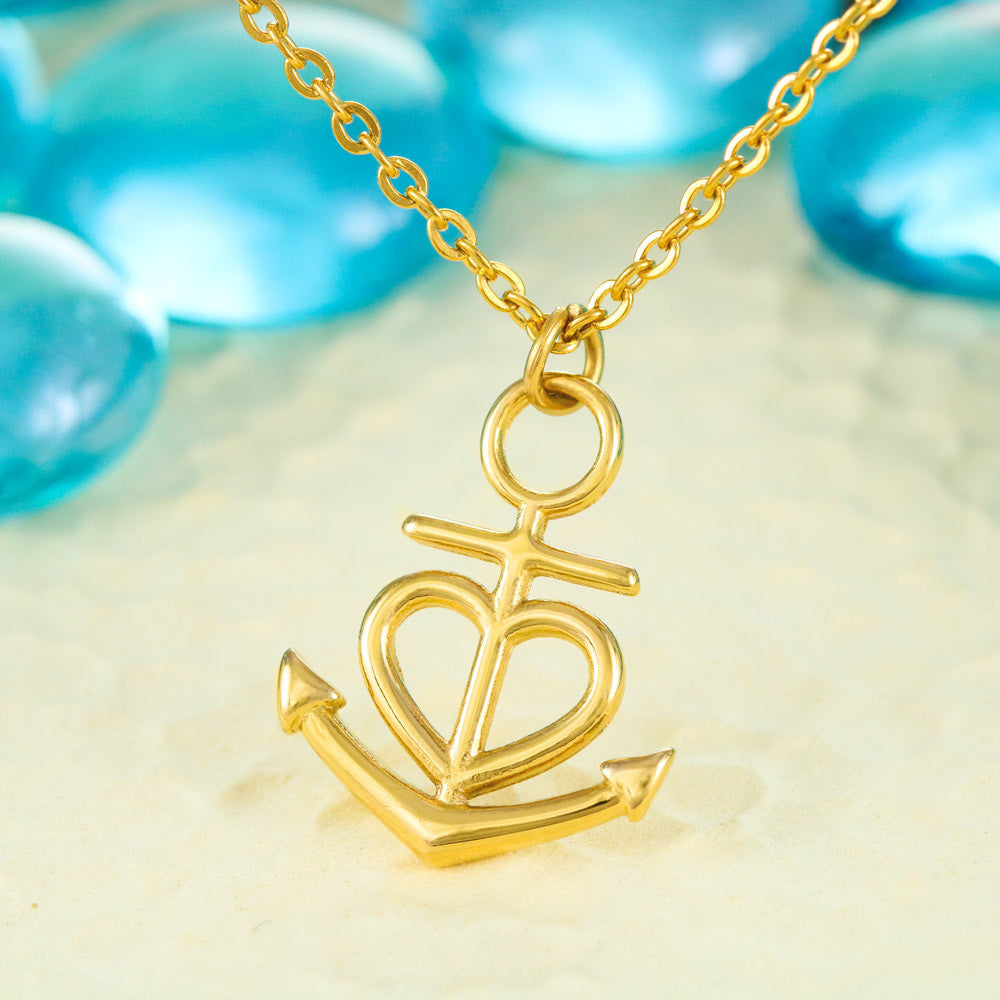 Beautiful Gift for Daughter from Mom - Always keep me in your heart - Anchor Pendant Necklace