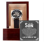 To My Son - I wish you the strength to face challenges - Men's Openwork Watch