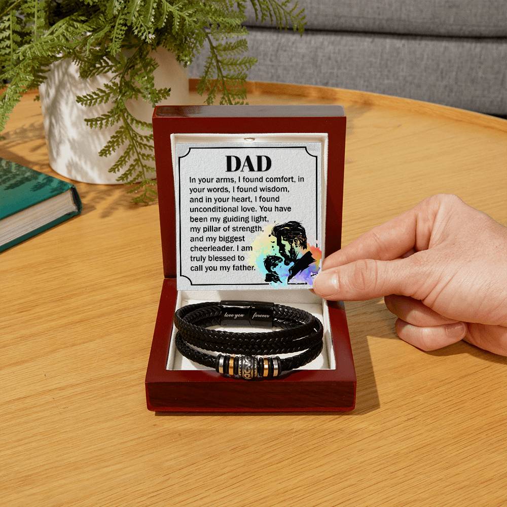 Dad - In your arms, I found comfort - Love You Forever Bracelet for Father