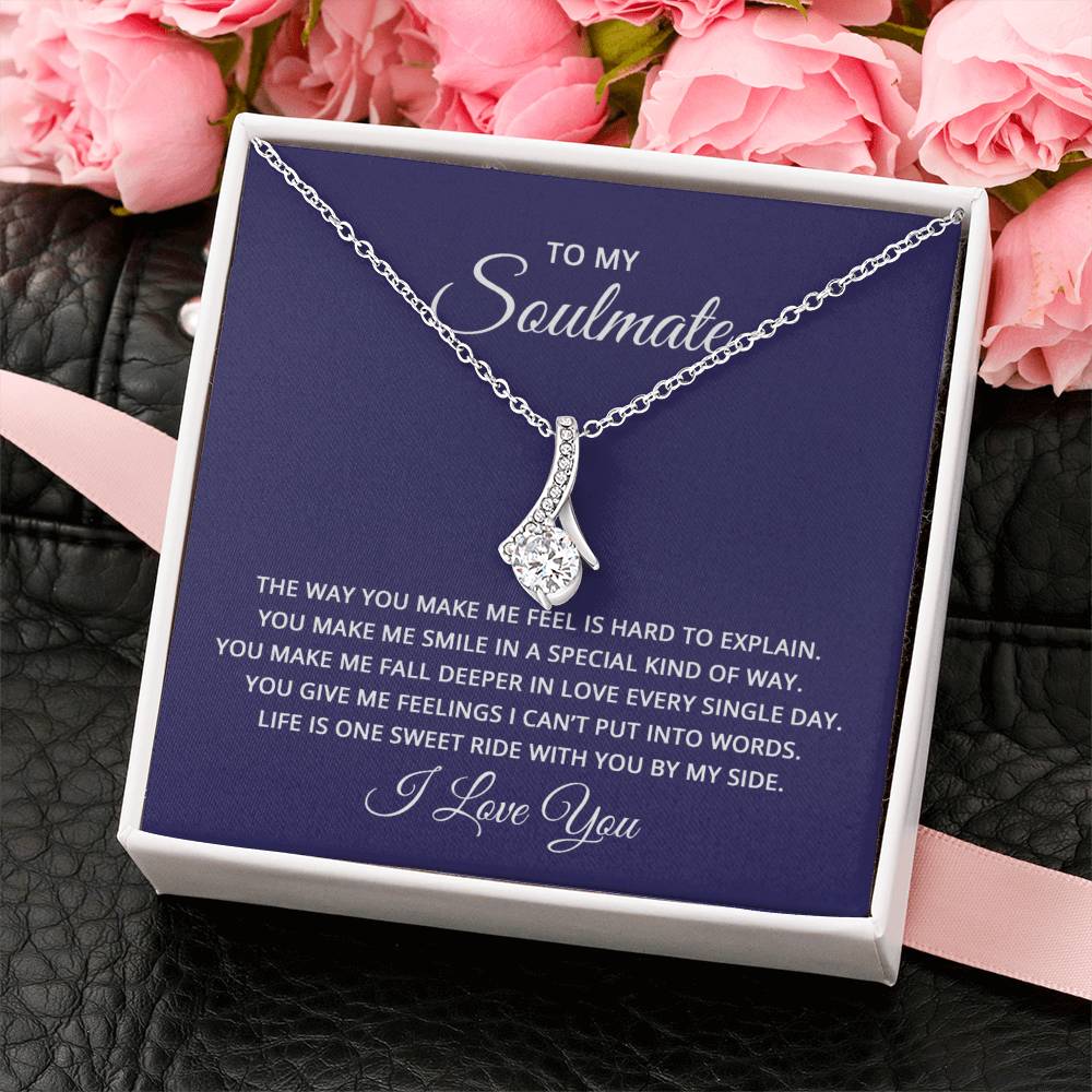 To My Soulmate Necklace - Romantic Necklace Gift for Her for Birthday & More - Alluring Beauty Necklace