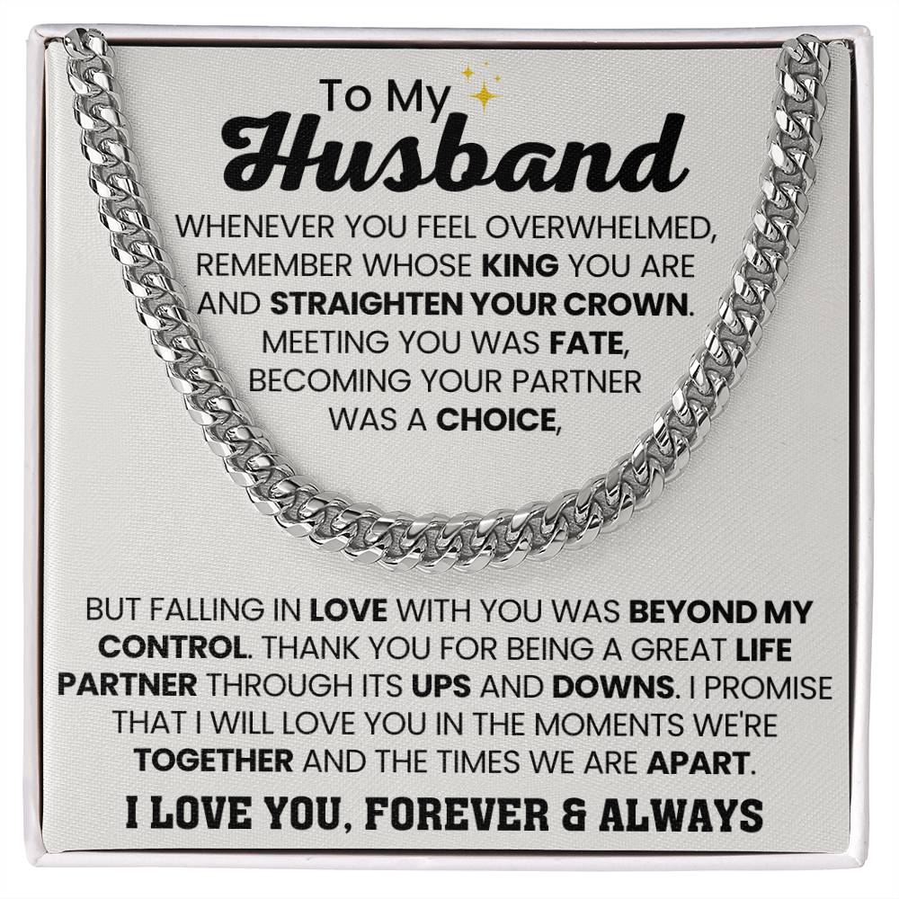 Cuban Link Chain for Him - Valentine’s Day & Anniversary Husband Gift from Wife