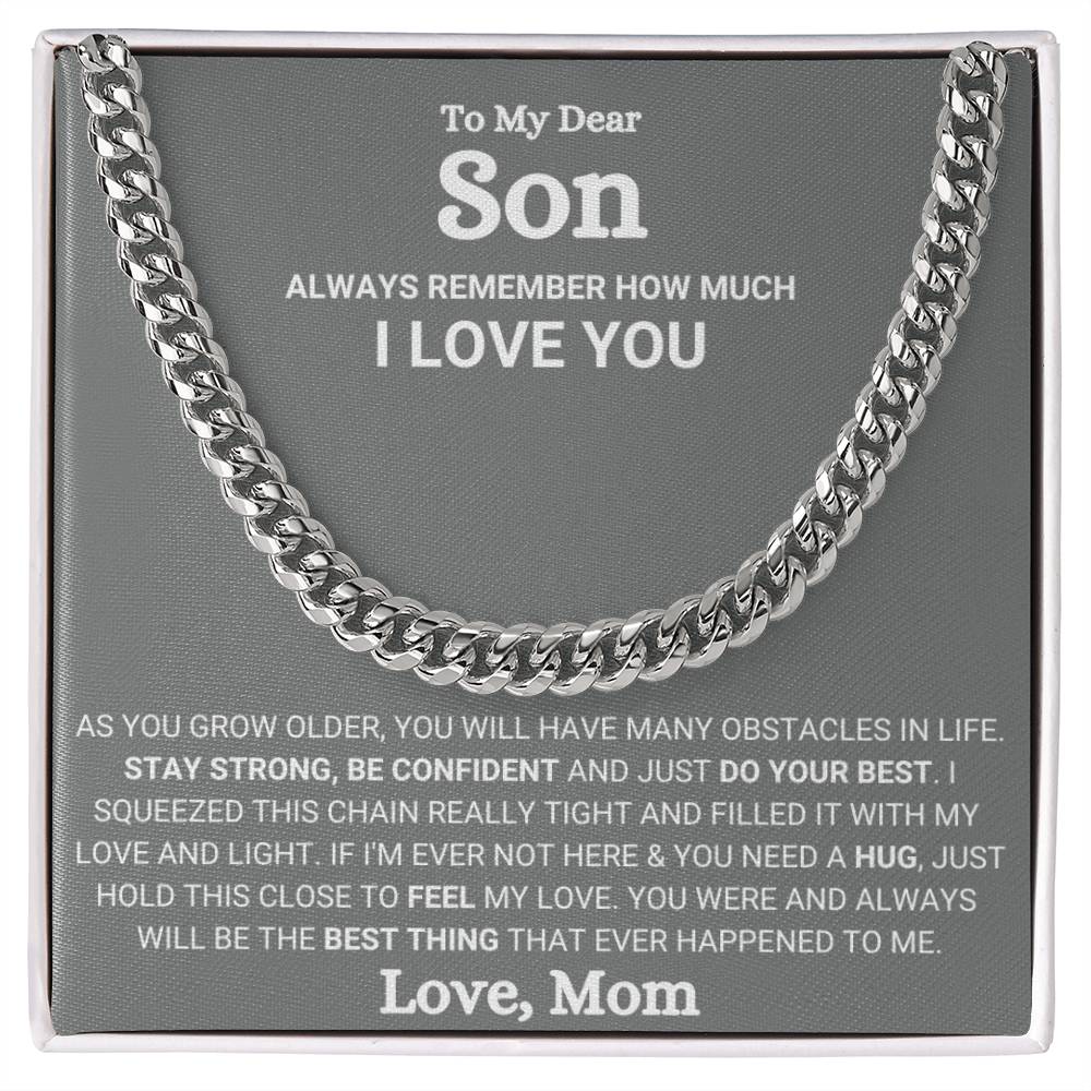 Cuban Link Chain Necklace, Gift for Son, Stylish Jewelry for Him, Birthday & Graduation Gift from Mom