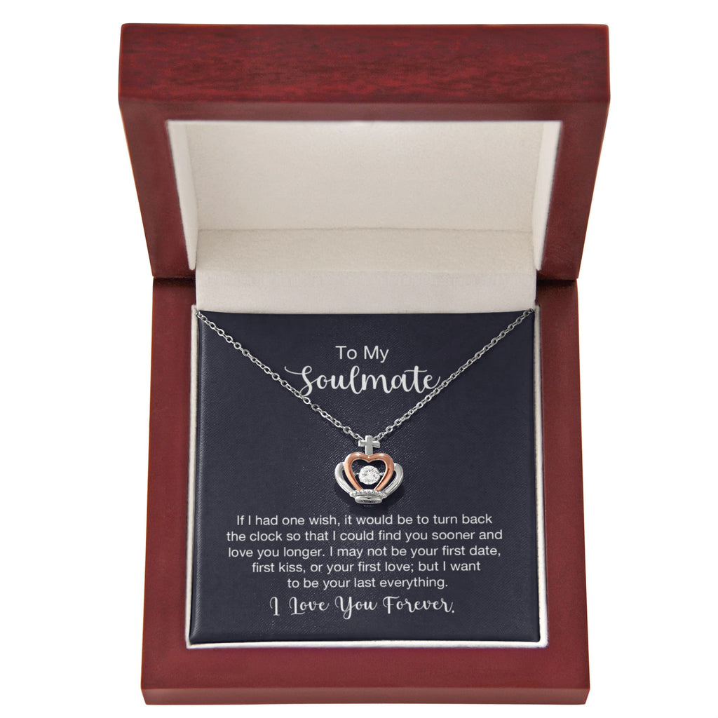 To My Soulmate Necklace - Soulmate Jewelry for Valentine’s Day & Gifts for Her - Crown Pendant Necklace