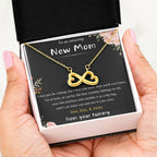 To An Amazing New Mom - Love Kiss & Kicks from Your Tummy- Endless Love Necklace - New Mom Gift