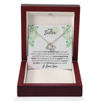 Gift for Sister - We have never stopped being family - Love Knot Necklace