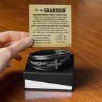 Grandson Graduation, Birthday Gift – Men's Cross Bracelet