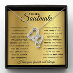 To My Soulmate Necklace - Long Distance Relationship Soulmate Gift for Romantic Occasions - Heart-to-heart Pendant Necklace