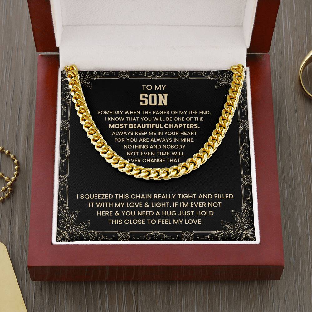 To My Son - Someday when the pages of my life end - Cuban Link Chain