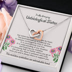 To My Amazing Unbiological Sister - The bond between us is a special one - Interlocking Hearts Necklace