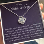 To My Sister In Law - Thank You for Accepting Me - Love Knot Necklace