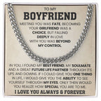 To My Boyfriend Cuban Link Chain - Anniversary & Valentine’s Day Gift from Girlfriend
