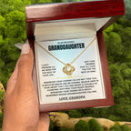 To My Granddaughter Necklace – Valentine’s Day & Graduation Gift for Granddaughter from Grandpa – Love Knot Necklace