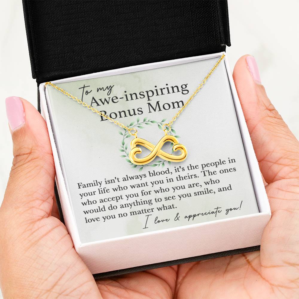 To My Bonus Mom - I Love & Appreciate You - Endless Love Necklace - Best Gift For Bonus Mom
