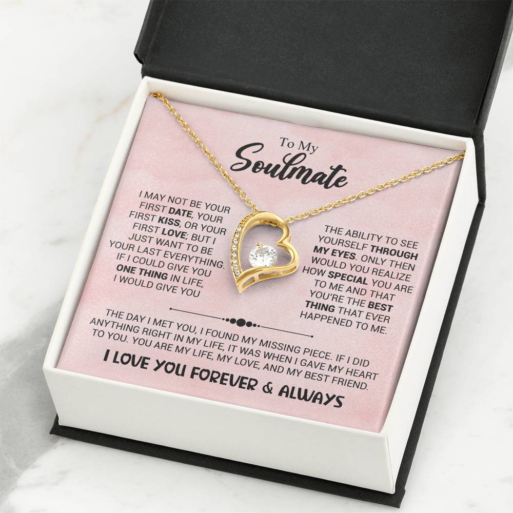 To My Soulmate Necklace - Long Distance Relationship Soulmate Gift for Romantic Occasions - Forever Love Necklace