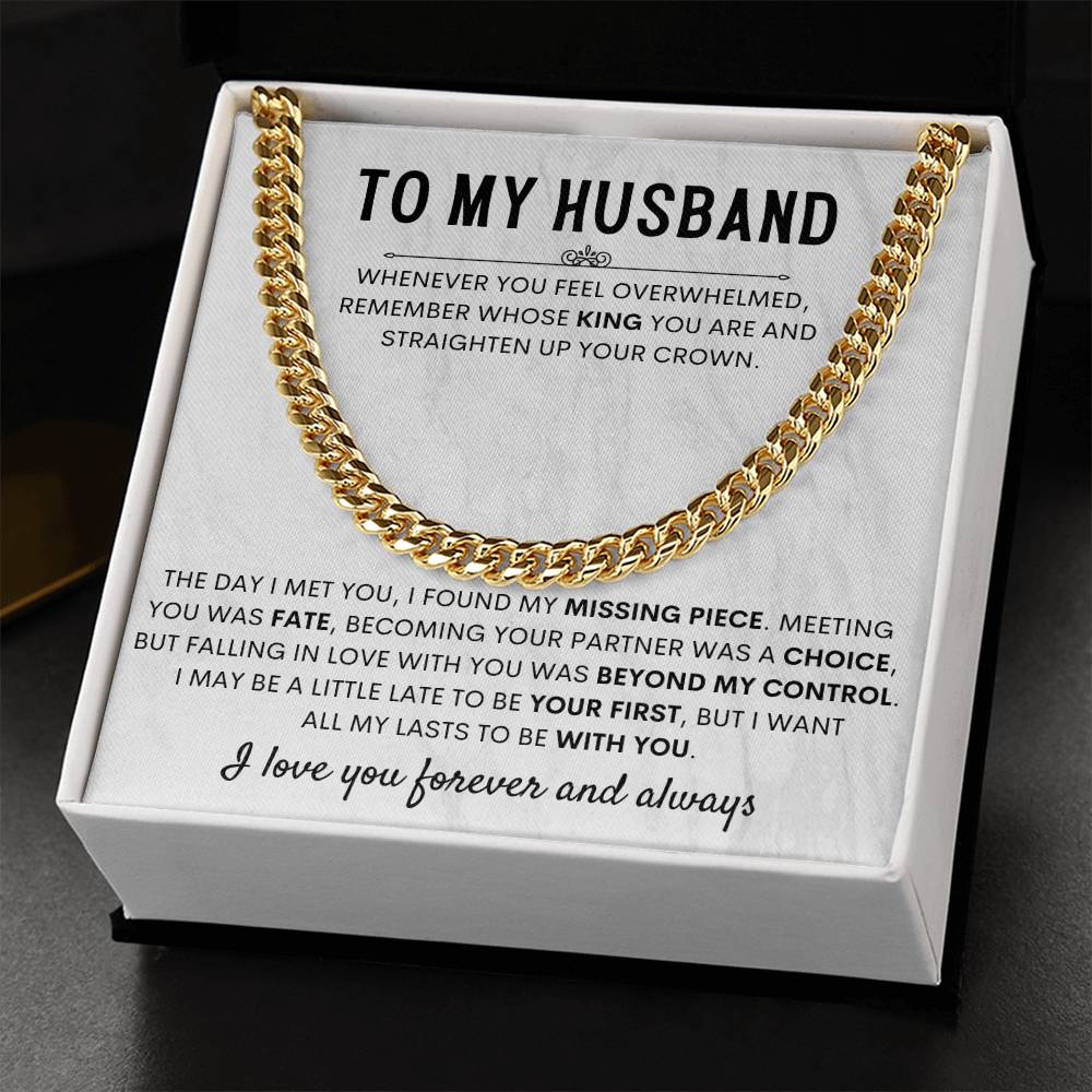 Wife to Husband Gift – Cuban Link Chain – Birthday & Anniversary Gift for Him