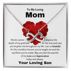 To My Loving Mom - I am so grateful for the countless lessons - Endless Love Necklace - Gift for Mom from Son