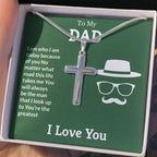 To My Dad Necklace - You're the greatest - Dad Gift from Kids - Artisan Cross Necklace