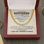 To My Amazing Boyfriend - I Love You, Forever & Always - Cuban Link Chain Gift for Him