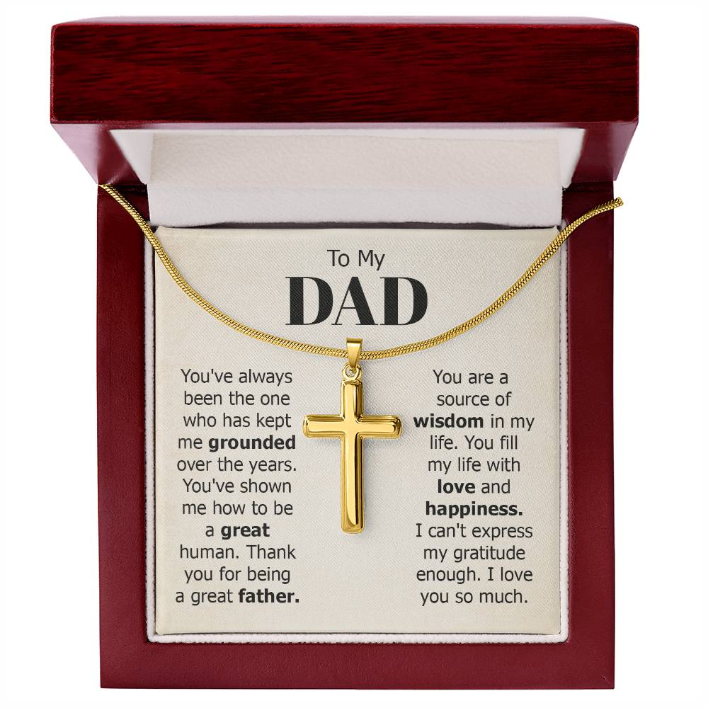 To My Dad Necklace - You've always been the one - Gift for Dad - Artisan Cross Necklace