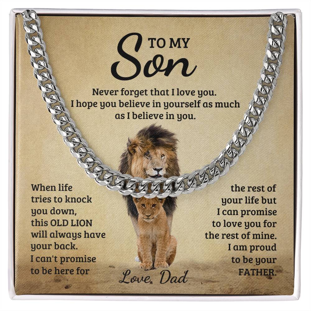 To My Son - Never forget that I love you - Cuban Link Chain Gift from Dad