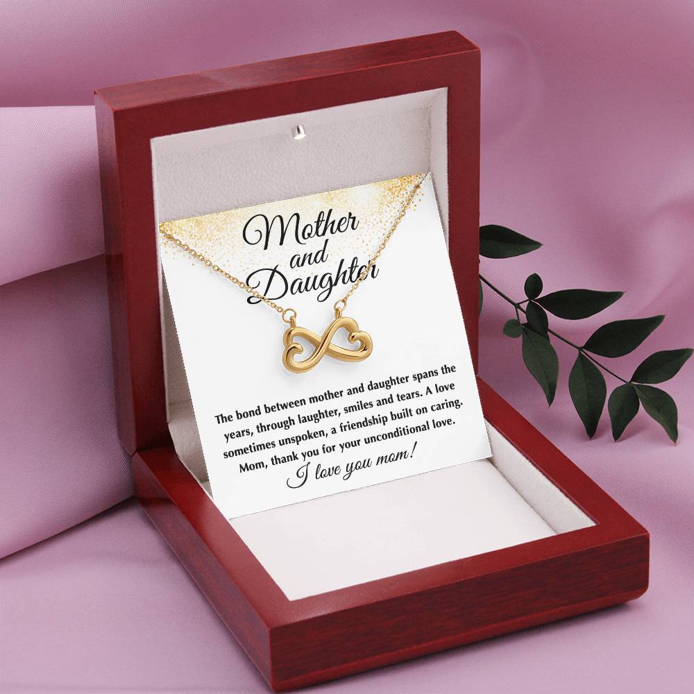 Mother and Daughter Gift - I Love You Mom - Endless Love Necklace