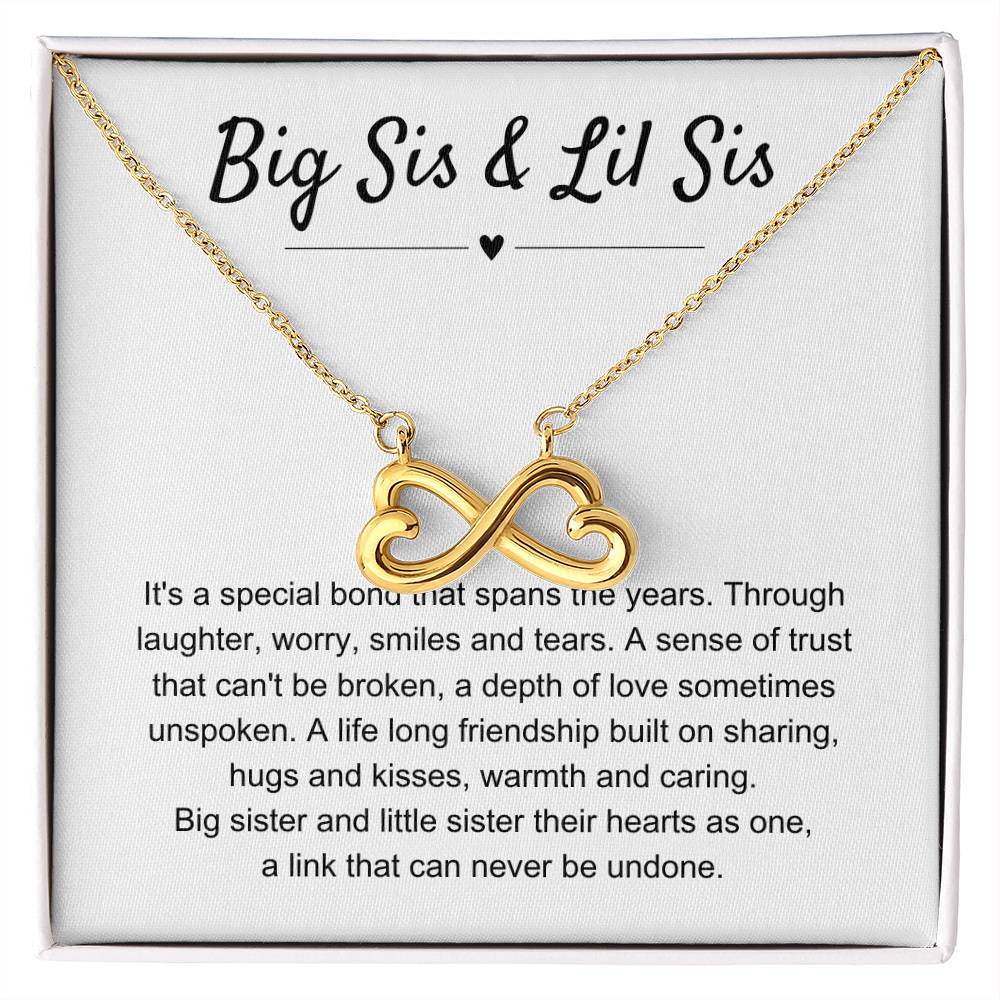 Big Sis & Lil Sis Gift - It's a special bond that spans the years - Gift for Sisters - Endless Love Necklace