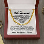 To My Husband - The Day I Met You - Cuban Link Chain - Anniversary & Birthday Gift from Wife