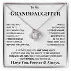 To My Granddaughter Necklace – Graduation Birthday Surprise Gift for Granddaughter – Love Knot Necklace