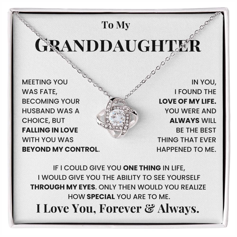 To My Granddaughter Necklace – Graduation Birthday Surprise Gift for Granddaughter – Love Knot Necklace
