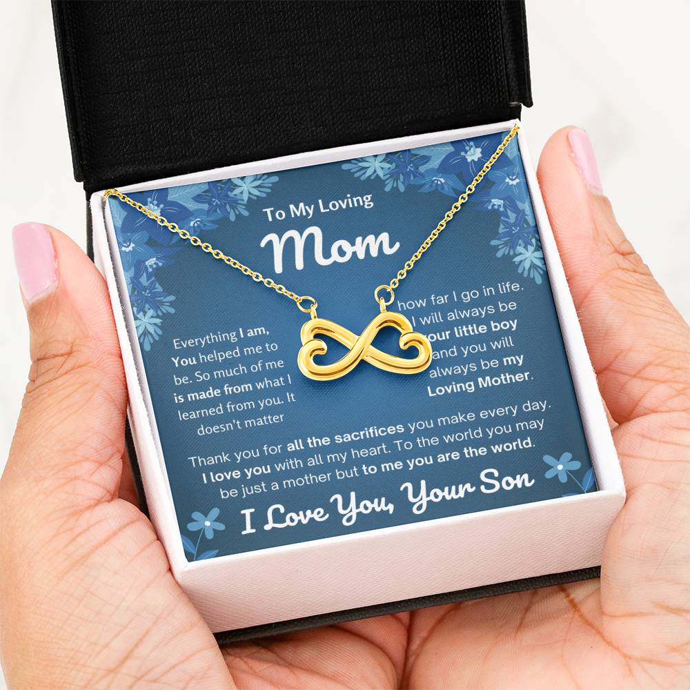 To My Loving Mom - I will always be your little boy - Endless Love Necklace - Gift for Mom from Son