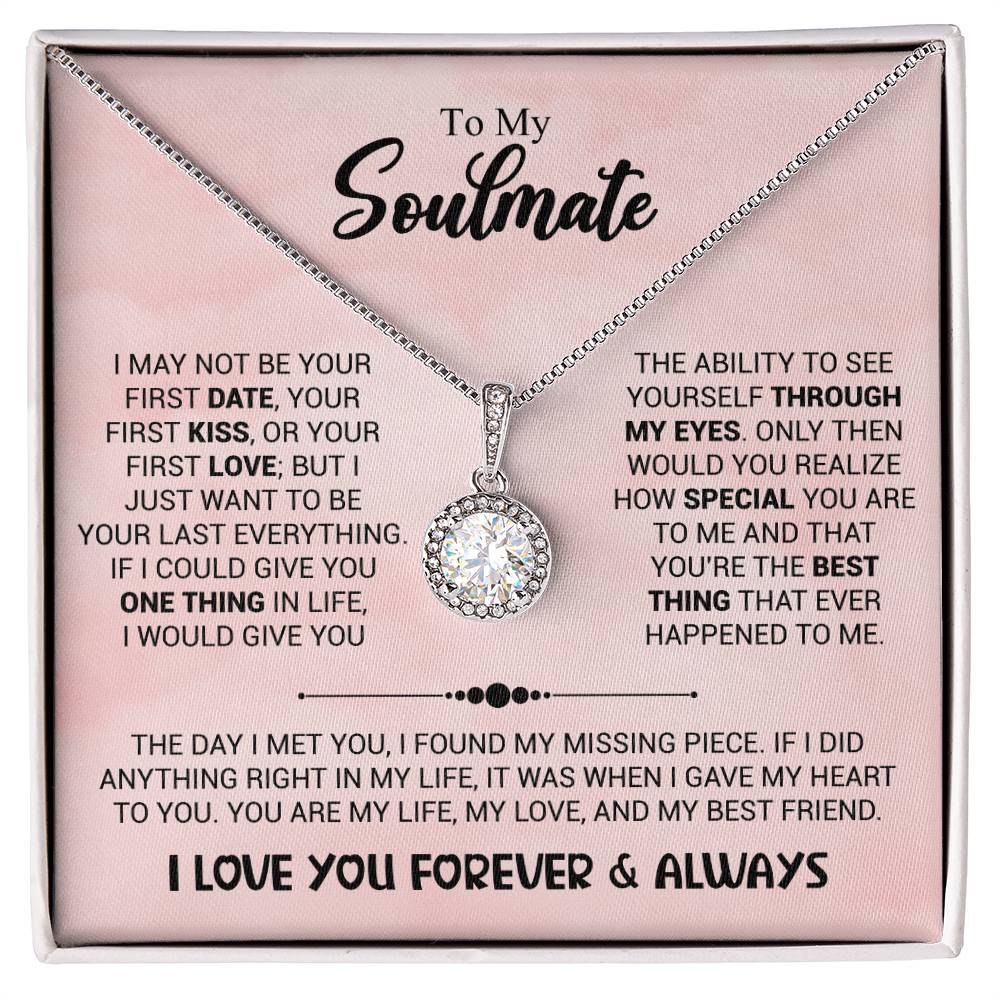 To My Soulmate Necklace - Soulmate Jewelry Gift for Valentine’s Day, Birthday & Romantic Celebrations - Eternal Hope Necklace