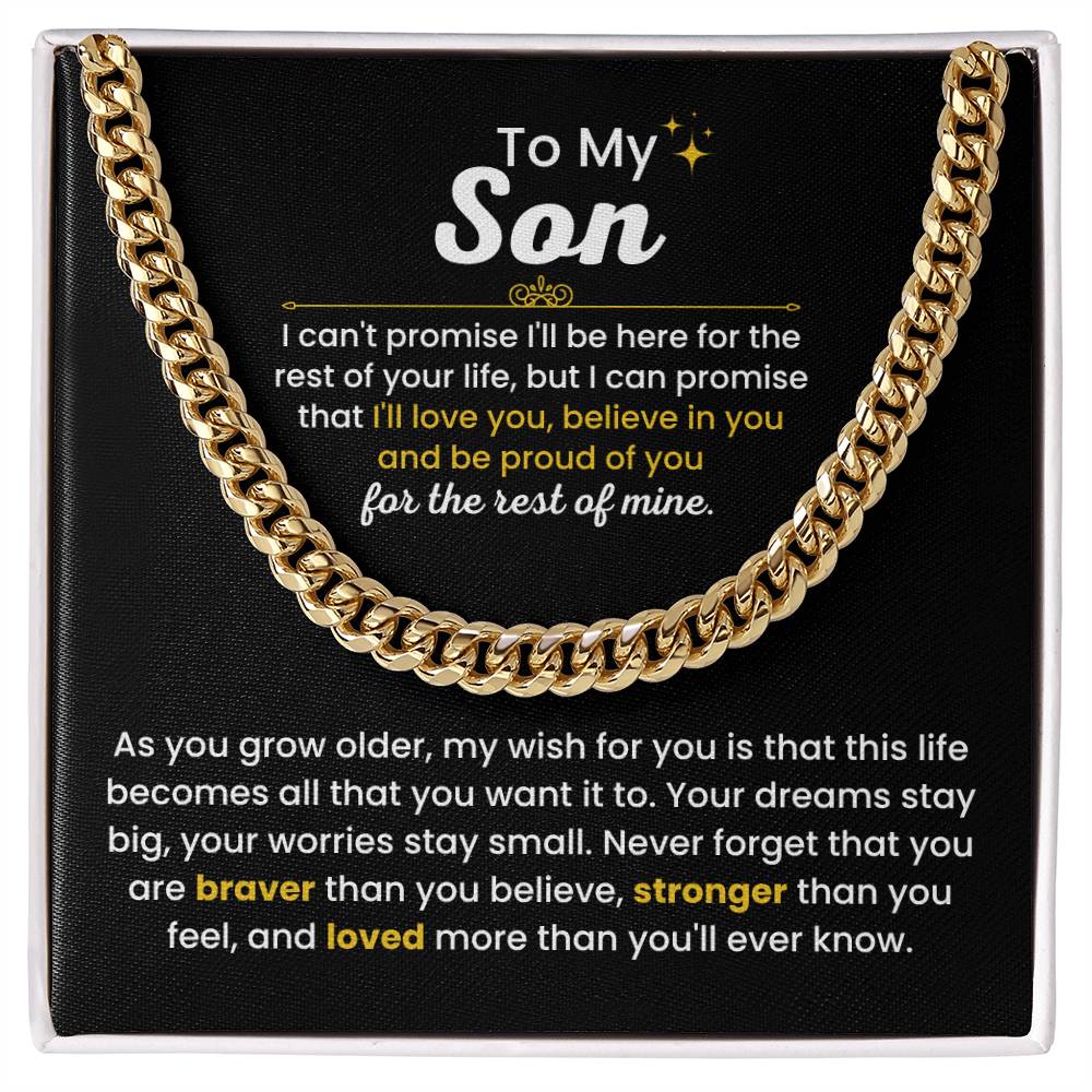 To My Son - I Believe in you - Chain Link Chain from Parents