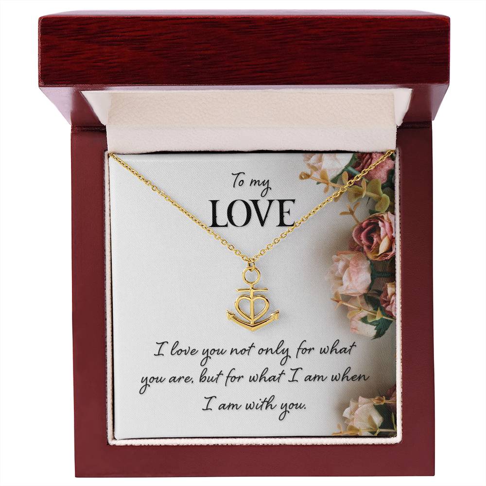 To My Love Necklace - Perfect Gift for Wife from Husband, Romantic Jewelry for Birthday & Valentine’s Day - Anchor Pendant Necklace