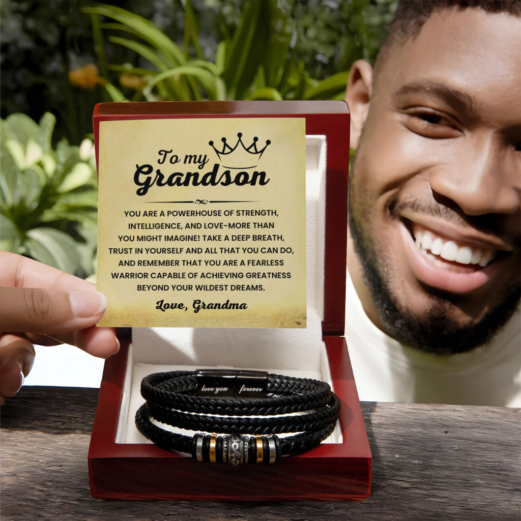 To My Grandson – Graduation, Holiday Gift from Grandma – Love You Forever Bracelet