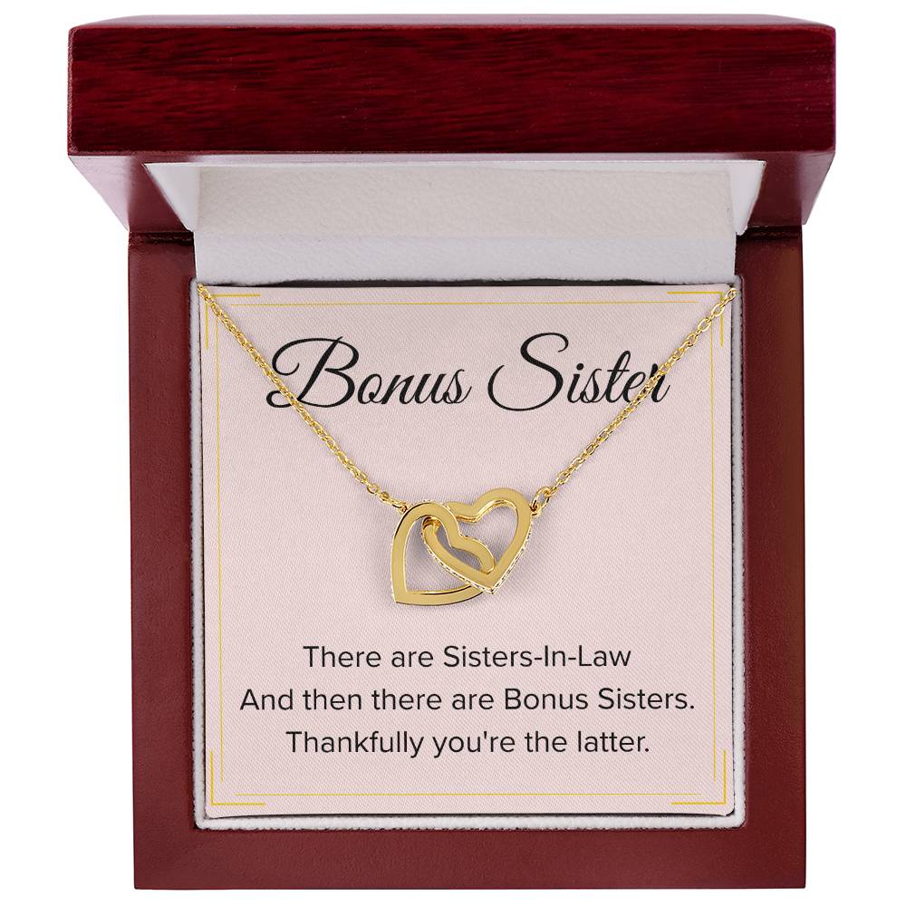 Bonus Sister Necklace Gift - Interlocking Hearts Necklace