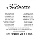 To My Soulmate Necklace - Heartfelt Gift for Her for Birthday & Romantic Days - Crown Pendant Necklace