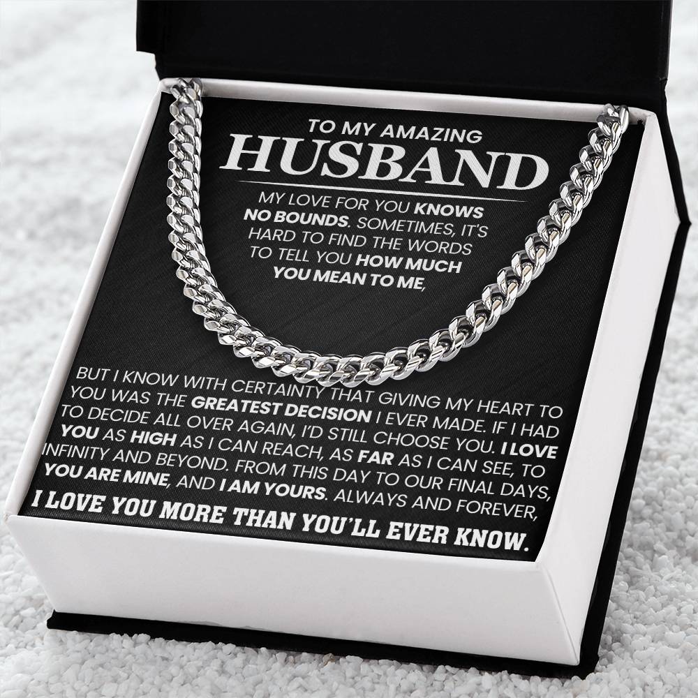 Romantic Husband Gift from Wife – Cuban Link Chain