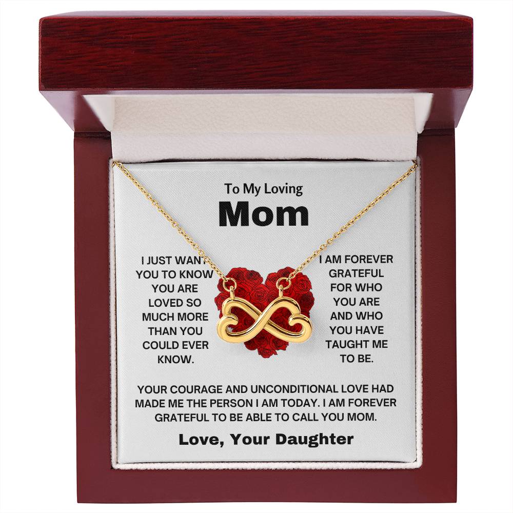 To My Amazing Mom - Gift for Mom from Daughter - I am forever grateful to be able to call you mom - Endless Love Necklace