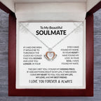 To My Beautiful Soulmate Necklace - Romantic Necklace Gift for Her for Valentine’s Day & Special Occasions - Crown Pendant Necklace