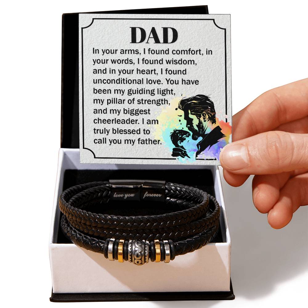 Dad - In your arms, I found comfort - Love You Forever Bracelet for Father